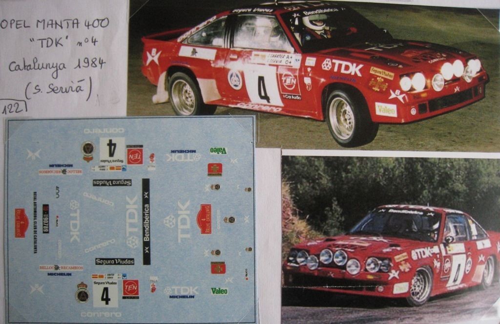 Décalcomanies 1/24 Opel Manta Rallye San Remo 1983 - WRC - Neuf