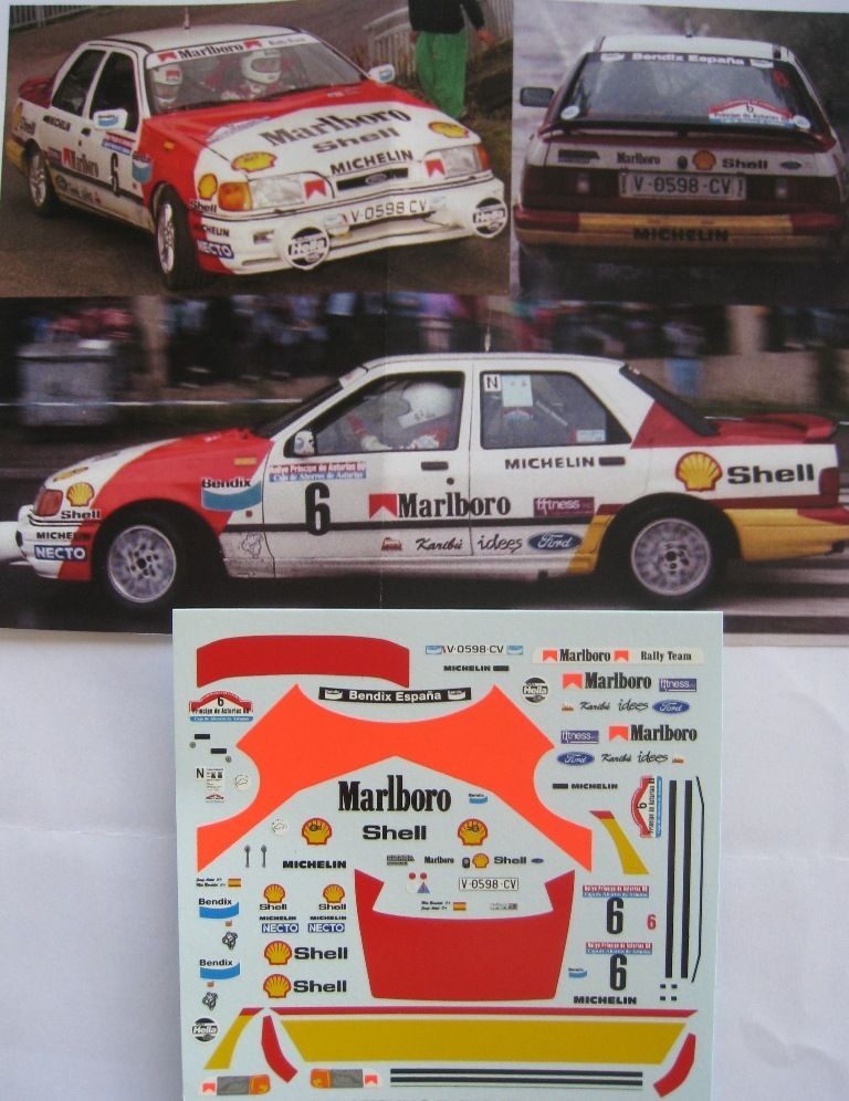 Sierra DECALS 1/18 REF 0564 SIERRA COSWORTH BARONI TOUR DE CORSE 1989 RALLYE WRC RALLY 