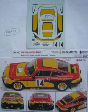 PORSCHE CARRERA RS n° 14 RALLYE MILLE MIGLIA 1978 CUCCIRELLI DECAL ARENA