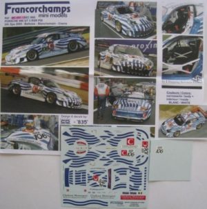 PORSCHE 996 GT3 n° 106 PSI 24 H DE SPA 2005 DECAL1/43e FMM