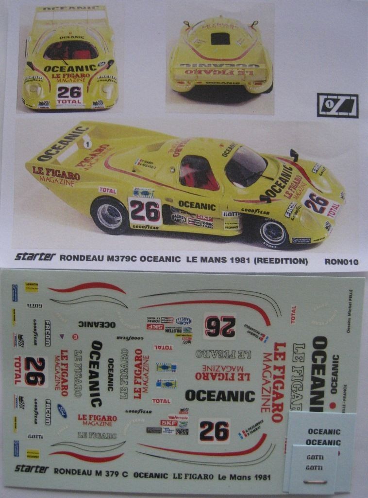 Décalcomanie 1/43 Rondeau M379 - LM 1981 N°8 - Édition Limitée JPS Miniatures Auto