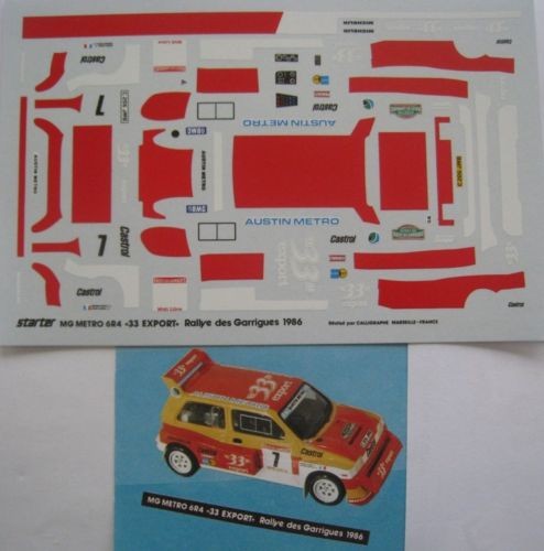 Kit Résine à Monter Starter 1/43 – MG Metro Gr.B 6R4 Garrigues 1986 – Occasion