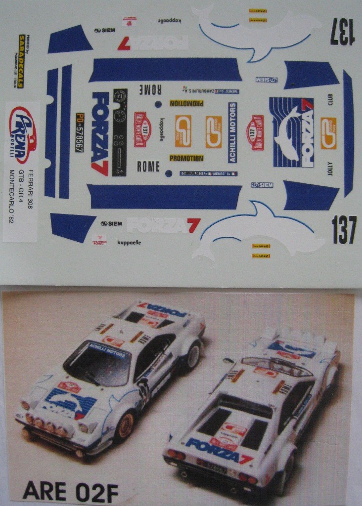 Modèle Réduit Ferrari 308 échelle 1/43 Par Record - Occasion, Pour Collectionneurs De Voitures Miniatures