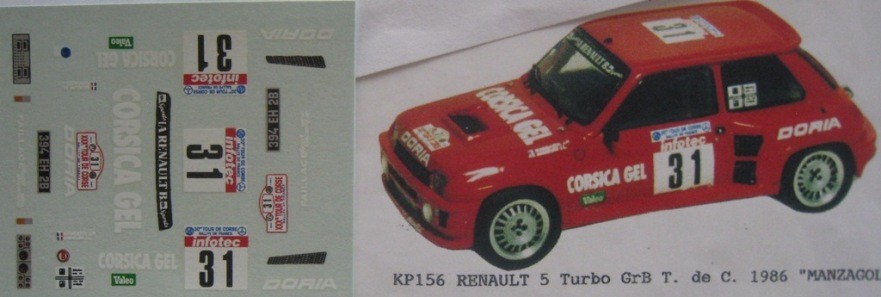Miniature 1/43 Renault 5 Turbo Rallye Monte-Carlo 1981 Jacques Mazière - Decals Virate