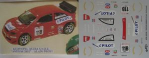 OPEL ASTRA n° 11B TROPHEE ANDROS 2003 DECAL 1/43e JPS