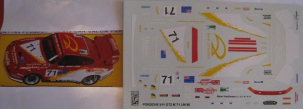 PORSCHE 911 GT2 n° 71 LE MANS 1996 DECAL 1/43e PROV.MOULAGE
