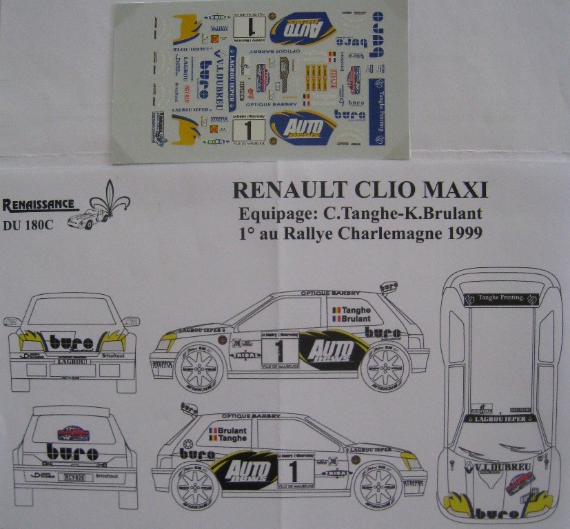 Décalcomanies 1/18 Pour Renault Clio Rallye Monte-Carlo 2019 WRC - Référence 1807, Neuves