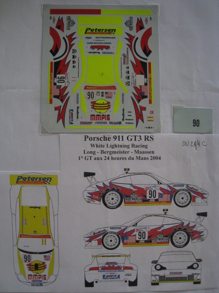Décalcomanies Porsche 911 GT2 Le Mans 1998 - Set De Stickers Pour Modèles Réduits 1:18 à 1:43