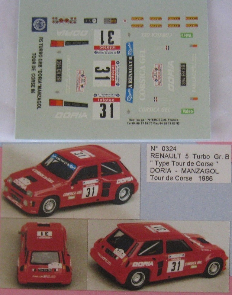 Altaya 1/43 – Renault 5 Turbo Tour De Corse 1982, Modèle AL31319B