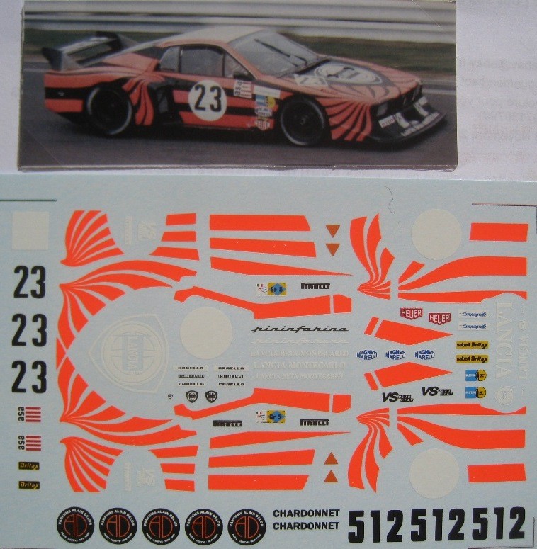 LANCIA BETA n° 23 1000 KM NURBURGRING 1979 DECAL 1/43e DMC