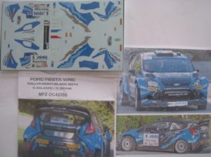 FORD FIESTA WRC n° 5 RALLYE DU MONT BLANC 2014 SALANON DECAL 1/43e MF ZONE