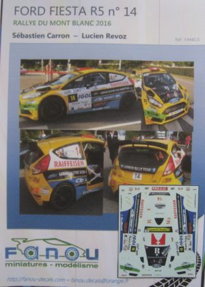 FORD FIESTA R5 n° 14 RALLYE DU MONT BLANC 2016 CARRON