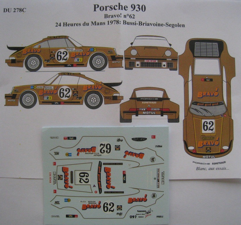 Decalcomanie Porsche 930 Le Mans 1983-96 - Per Modellini Slot 1:18, 1:24, 1:32, 1:43