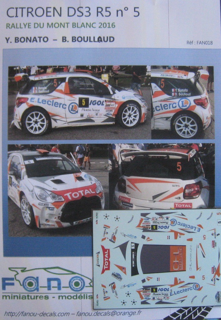 Décalcomanies 1/43 CITROËN C3 BONATO Rallye Mont Blanc 2021 - Pour Maquette Ou Diorama