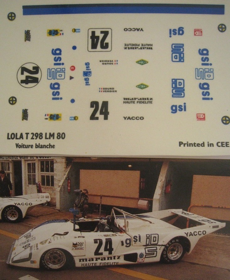 Miniature Voiture 1/43 - Lola T298 #27 Le Mans 1980 - Marque Bizarre - Occasion Vitrine