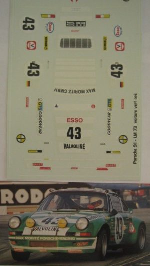PORSCHE 911 CARRERA RS n° 43 LE MANS 1973 DECAL 1/43e