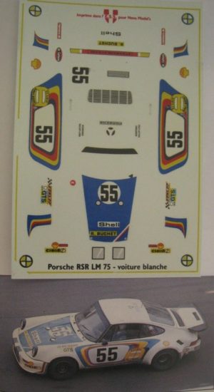 PORSCHE 911 CARRERA RSR n° 55 LE MANS 1975 DECAL 1/43e