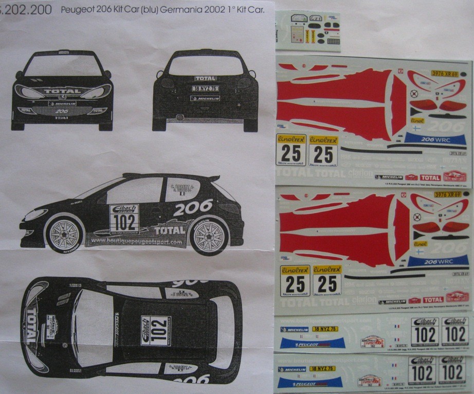 Décalcomanies 1/43 Peugeot 205 GTI F2/14 - Rallye Du Pays D'Auge 2008, Pilote Brière Stéphane, Maxi Miniature