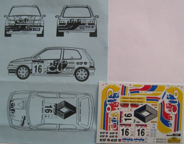 Décalcomanies 1/43 Renault Clio S1600 Rallye Ypres 2002 - Référence 0461