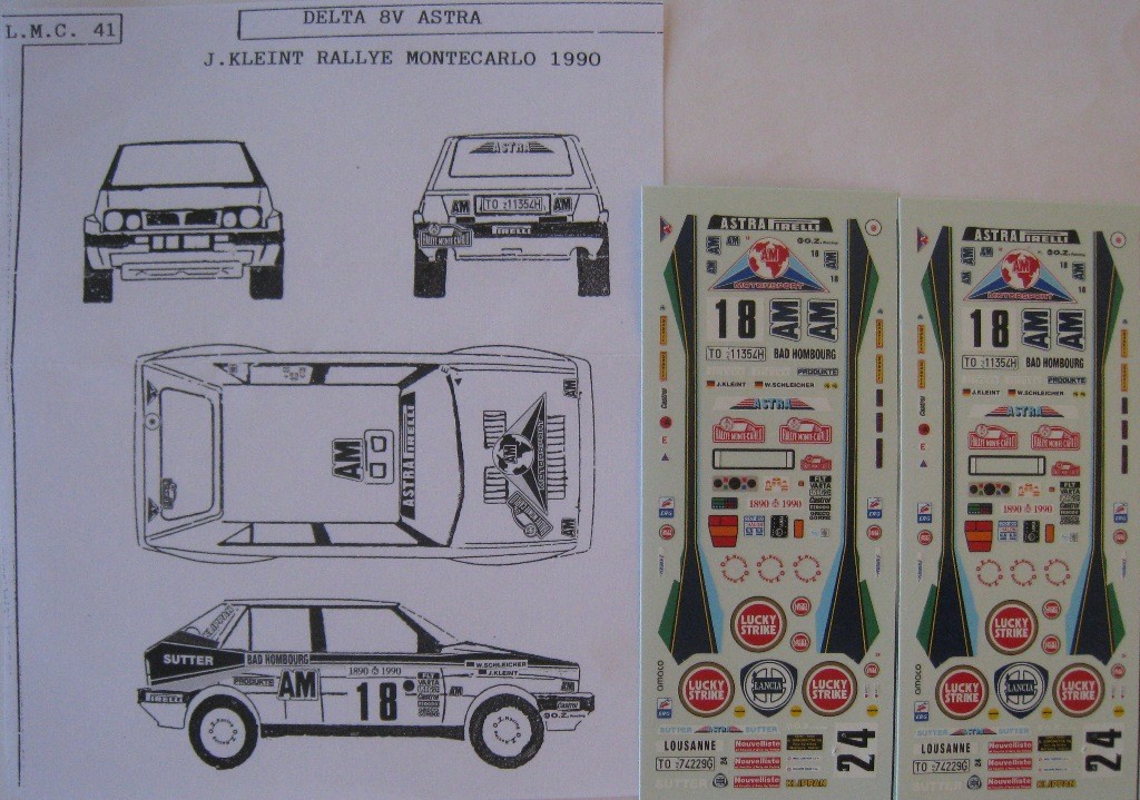 Décalcomanie Auto 1/43 LANCIA DELTA N°21 Rally WRC Monte-Carlo 1996 - Neuf