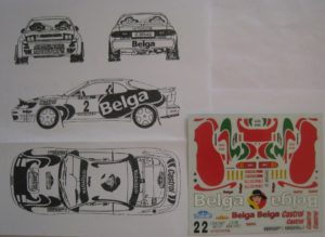 TOYOTA CELICA ST185 n° 2 24 H YPRES 1994 DECAL 1/43e