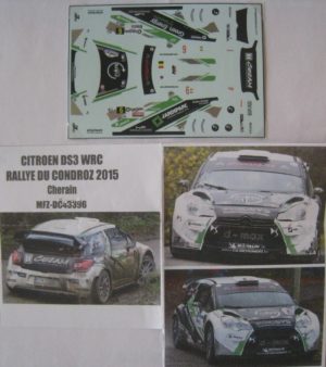 CITROEN DS3 WRC n° 6 RALLYE DU CONDROZ 2015 CHERAIN DECAL 1/43e