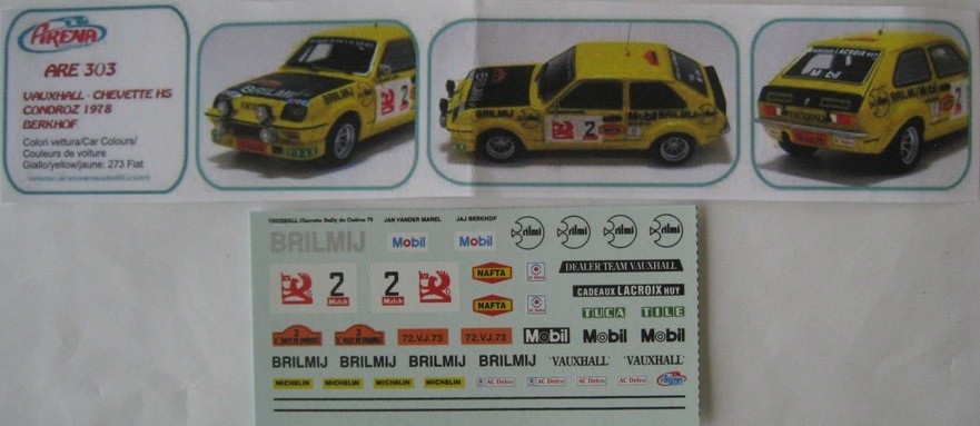 DECAL VAUXHALL CHEVETTE 2300 HS P.AIRIKKALA WELSH R. 1979 DnF (02