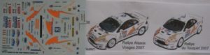 PEUGEOT 307 WRC ALSACE VOSGES / LE TOUQUET 2007 DECAL 1/43e