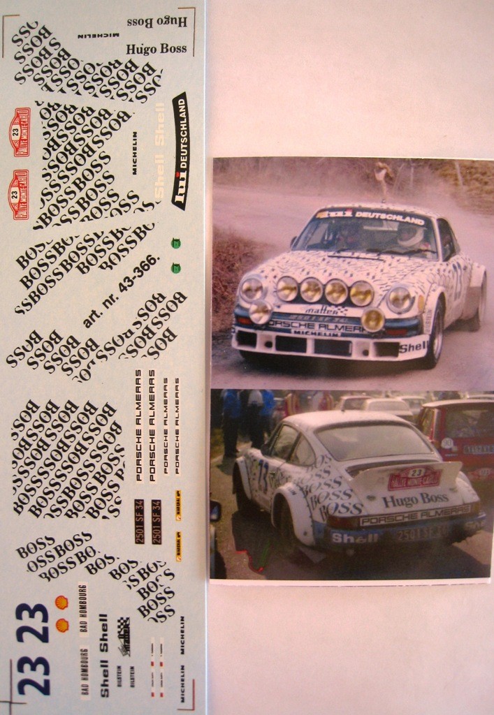 PORSCHE 911 SC n° 23 HUGO BOSS RALLYE MONTE CARLO 1983 DECAL 1/43e