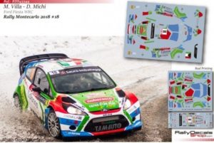 FORD FIESTA WRC n° 18 RALLYE DE MONTE CARLO 2018 VILLA DECAL 1/43e
