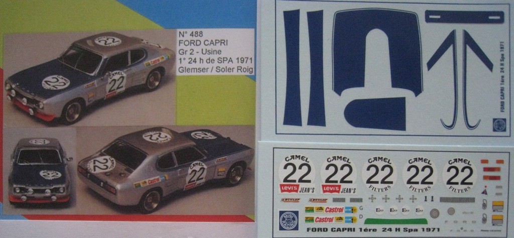 Original Ford Capri #84 LM72 JOUF Stickers – 1/40 Scale Decal For Slot Cars (DCS008) - View #2