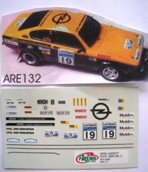 OPEL KADETT GTE n° 19 RAC RALLY 1977 KULLANG DECAL 1/43e