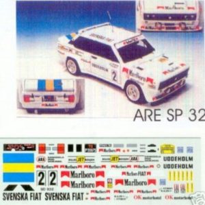 FIAT 131 ABARTH n° 2 RALLYE DE SUEDE 1979 M.ALEN DECAL 1/43e