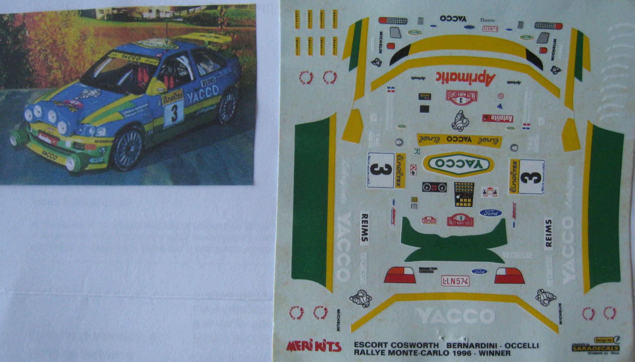 Ford Escort Cosworth N°3 Rallye Monte Carlo 1996 – Ixo 1/43 – Neuf