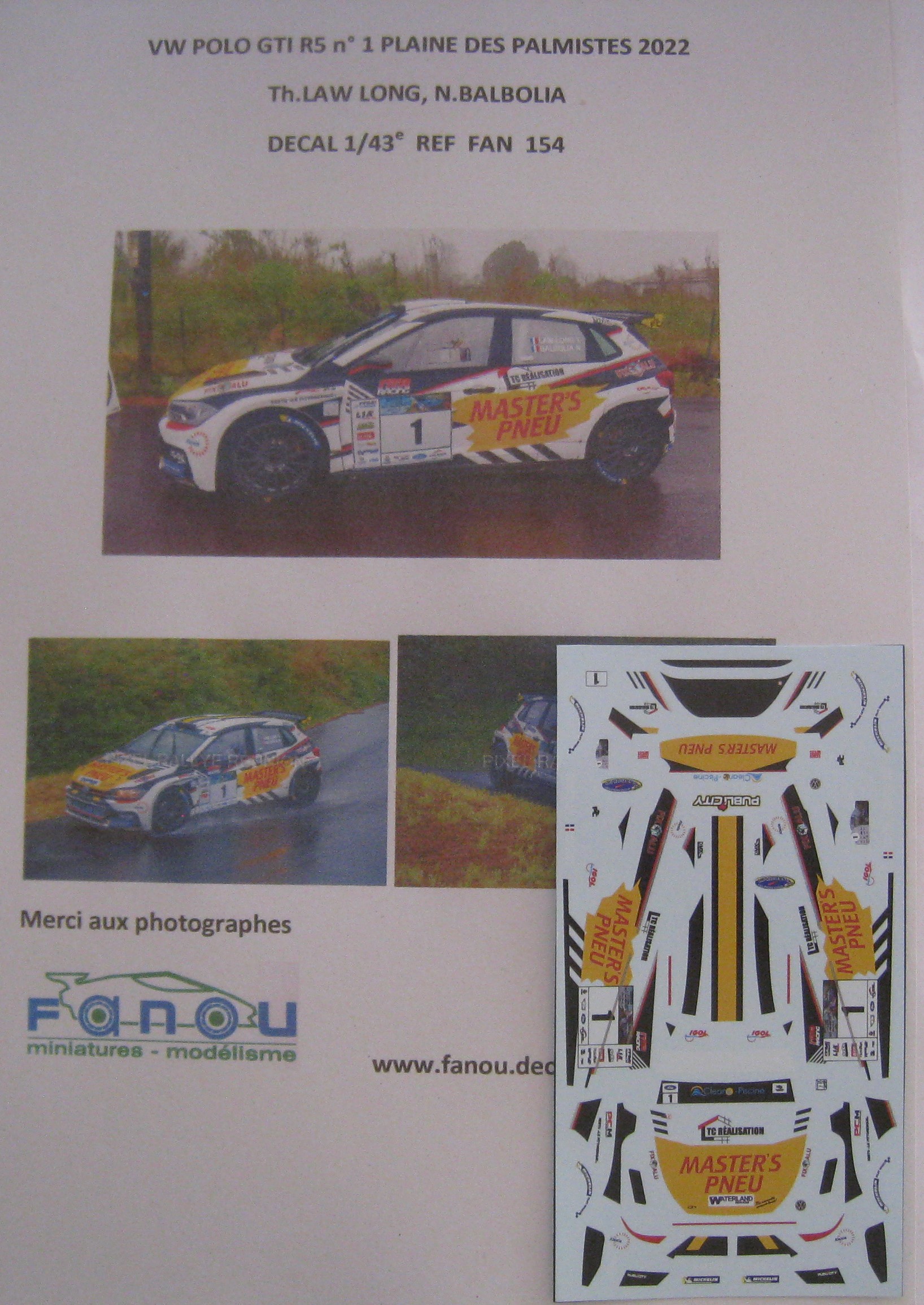 Décalcomanies 1/43e Peugeot 205 GTI Rallye - Stéphane Brière - Rallye Du Pays D'Auge 2008 - Neuf