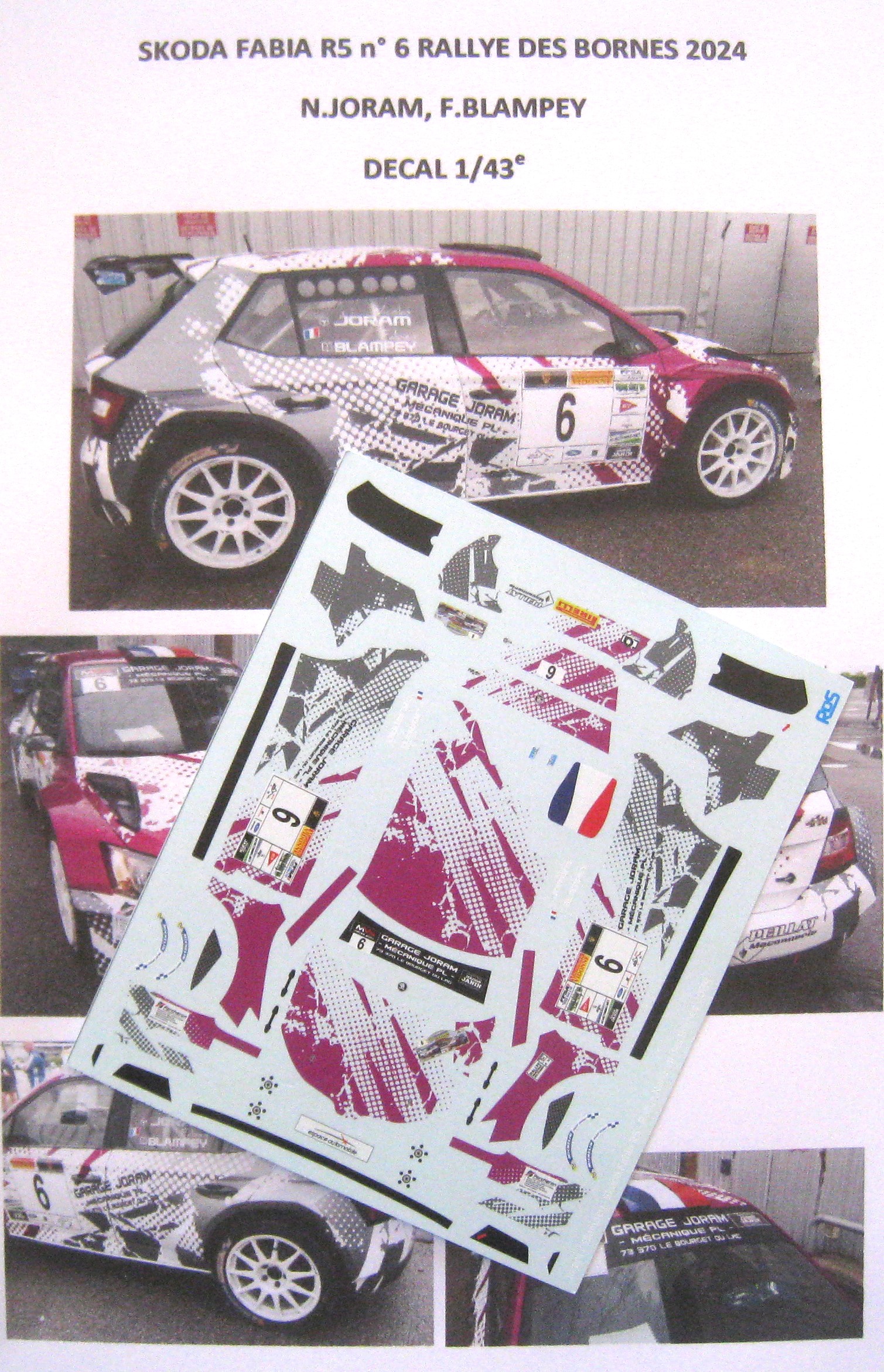 Décalcomanies 1/24 Skoda Fabia Rallye - Patrick Rouillard, Antibes 2024 - Réf. 2727, Neuf